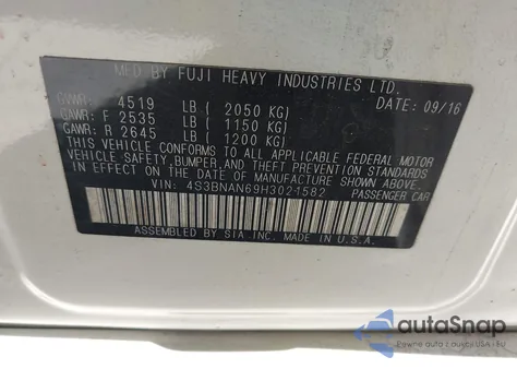 2017 Subaru Legacy 2.5I Limited из США, поврежденный, VIN 4S3BNAN69H3021582